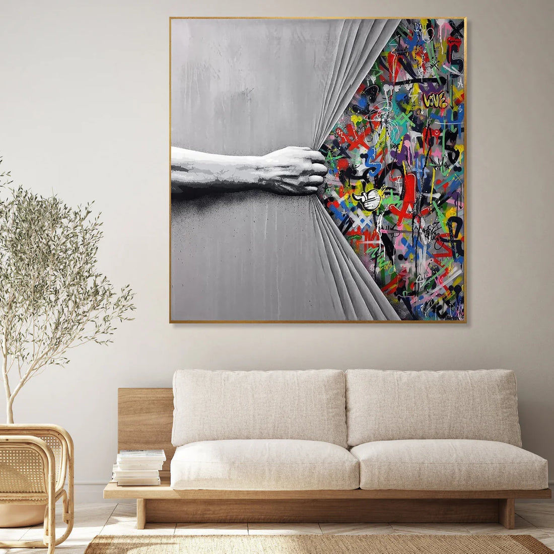Curtain Reveal Oil Painting