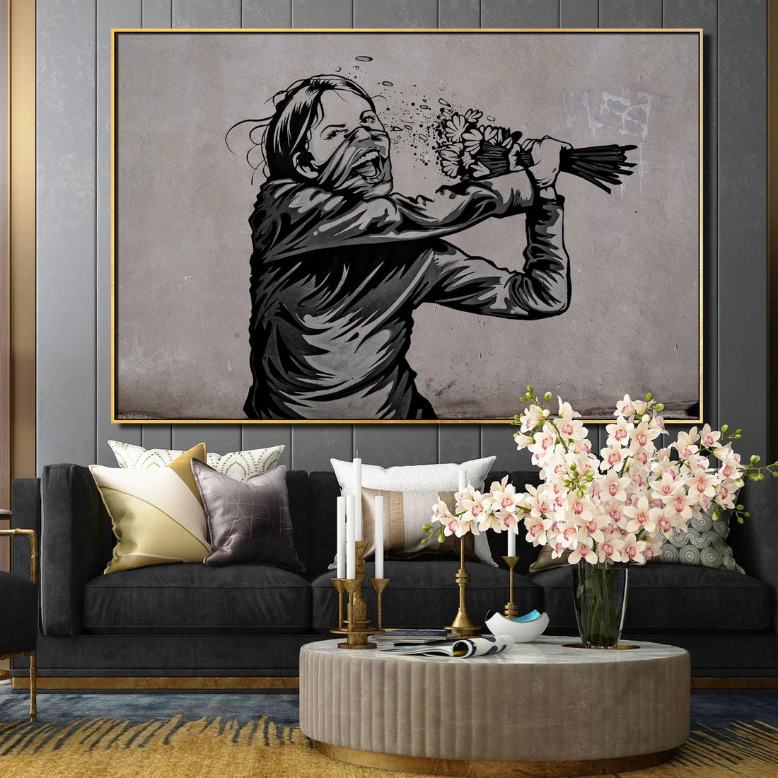 Flower Thrower Oil Painting
