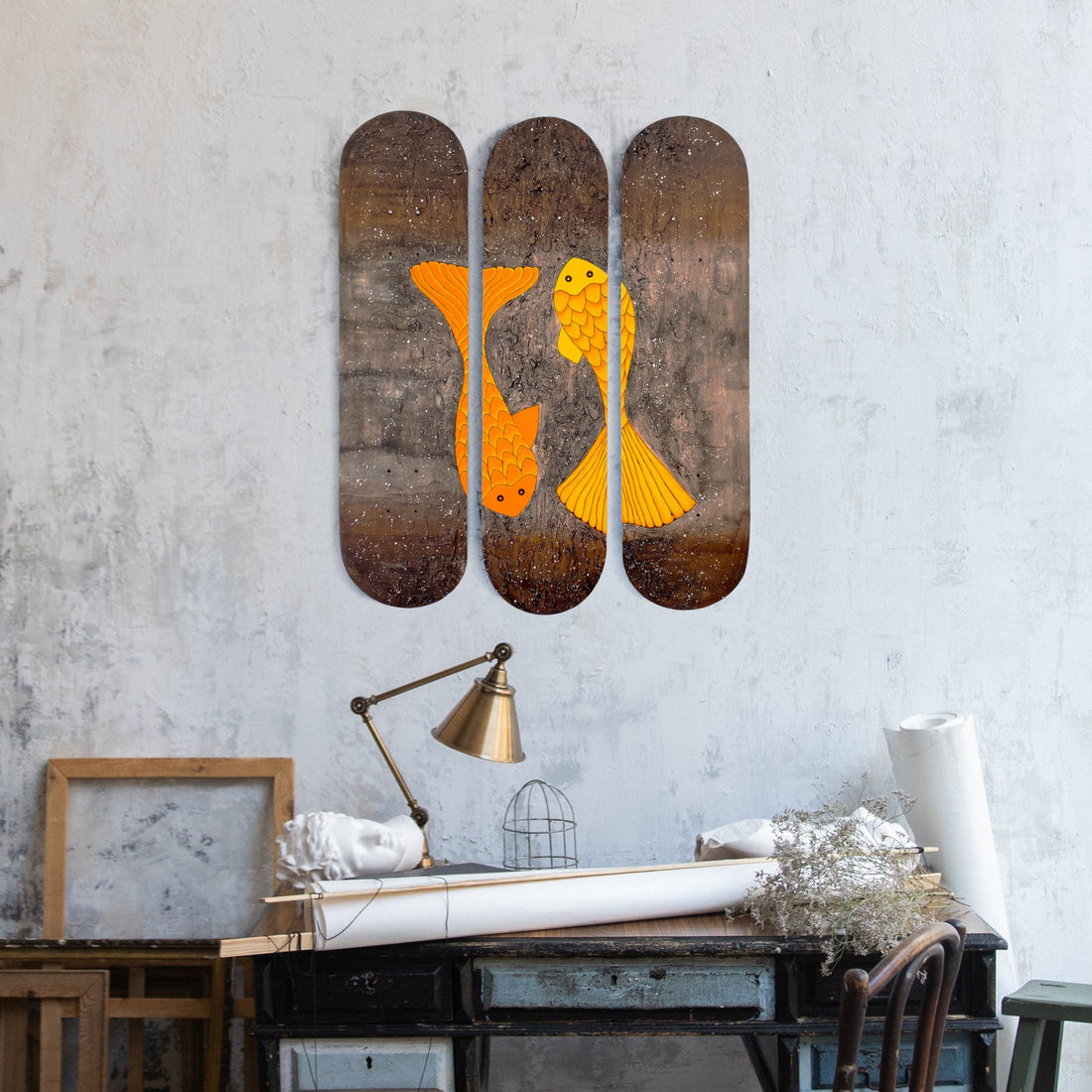 Koi Fish Wall Skateboard