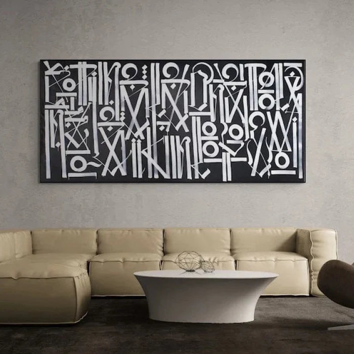 Abstract Typography Code Oil Painting