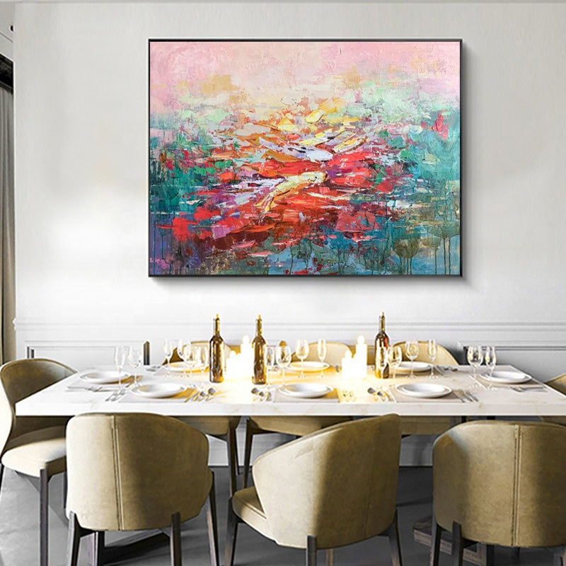 Coral Bloom Oil Painting