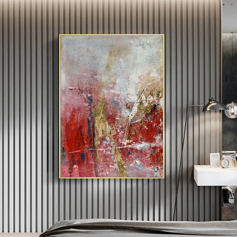 Crimson Luxe Oil Painting