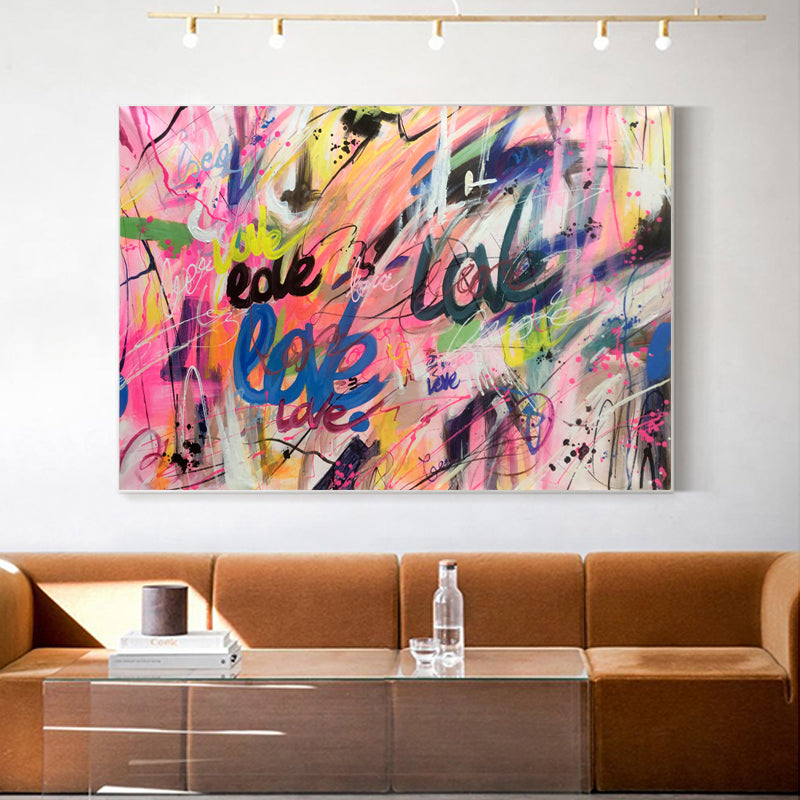 Abstract Love Graffiti Oil Painting