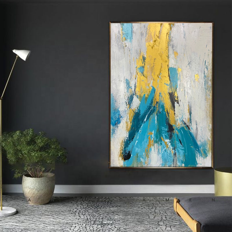 Teal Summit Oil Painting
