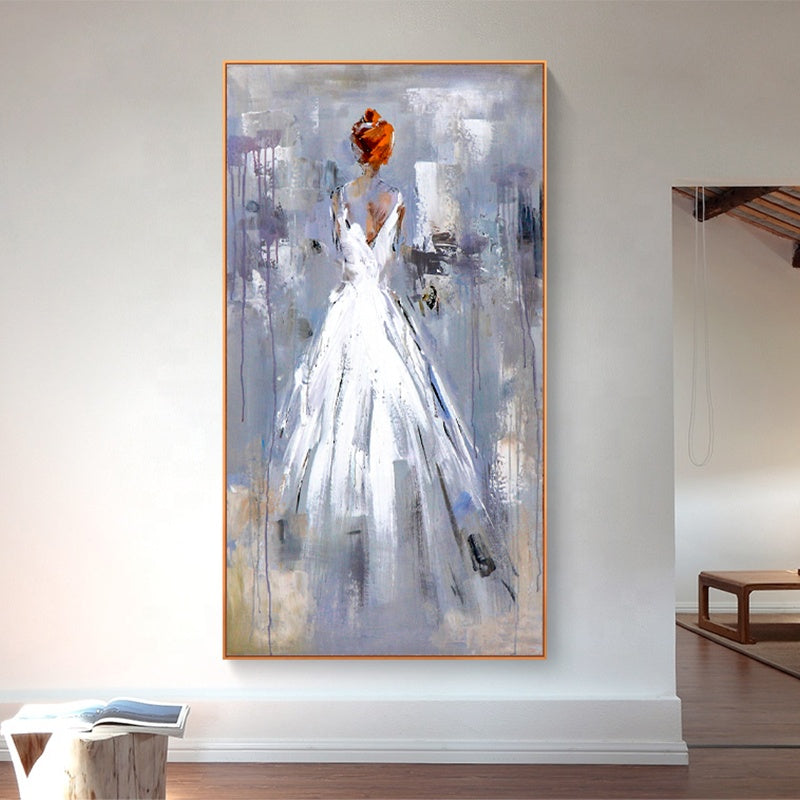 White Dress Oil Painting