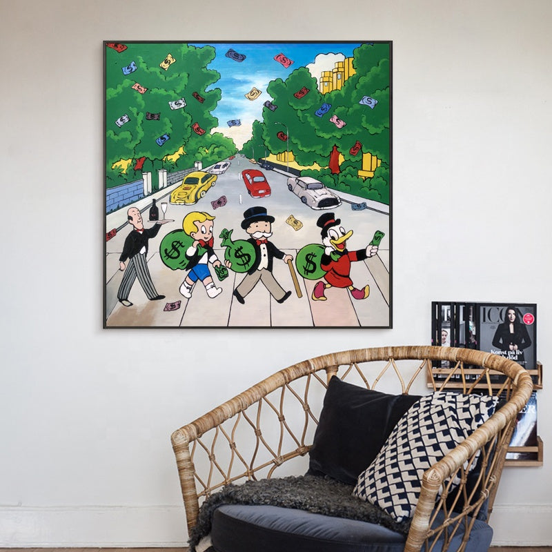 Money Walk Pop Art Oil Painting
