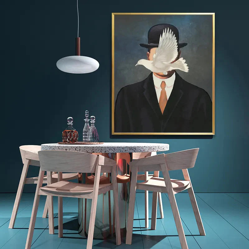 Man with Dove Oil Painting