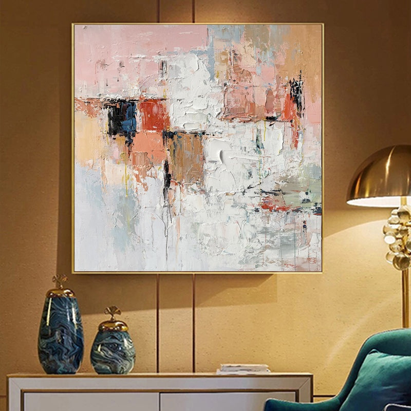 Blush Mosaic Oil Painting