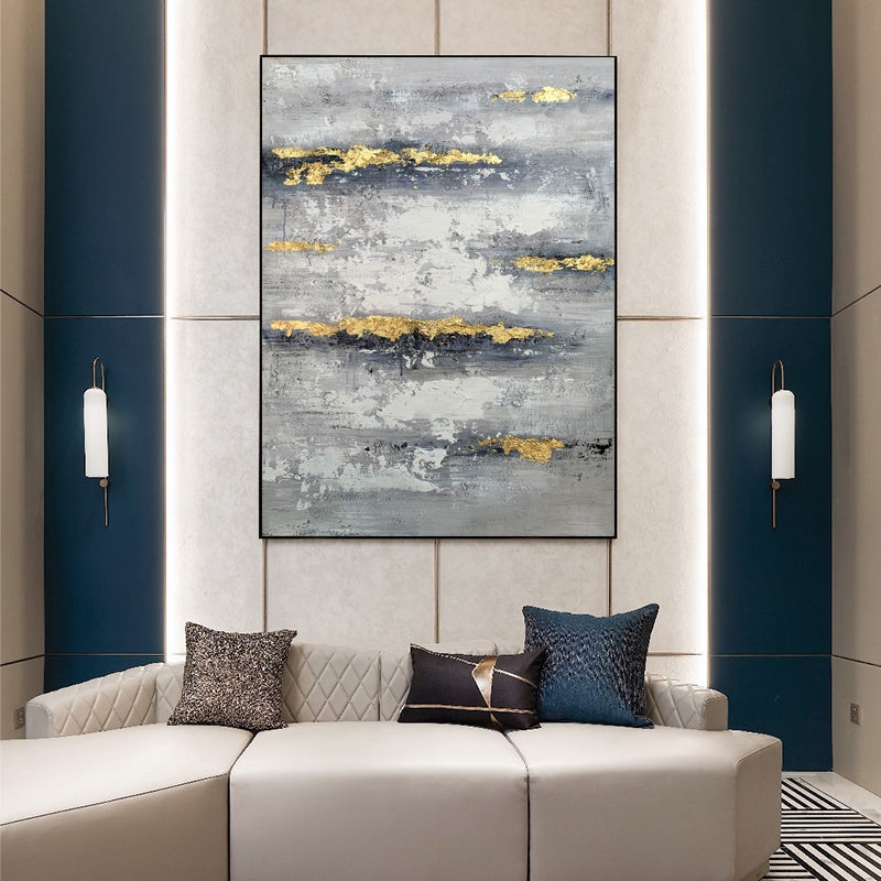 Golden Strata Oil Painting