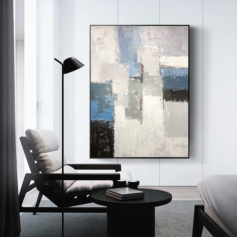 Blue Grid Oil Painting