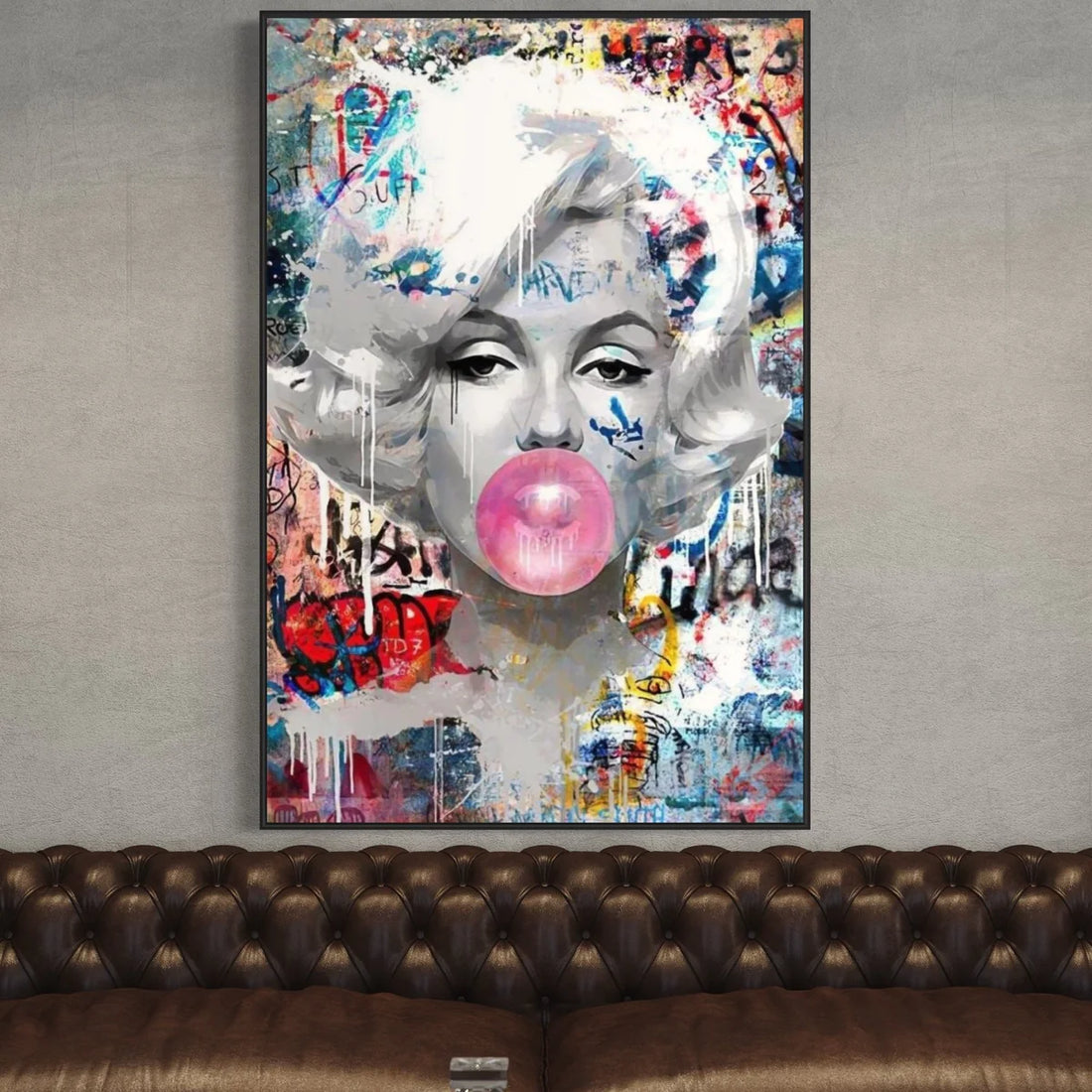 Marilyn with Bubble Gum Oil Painting
