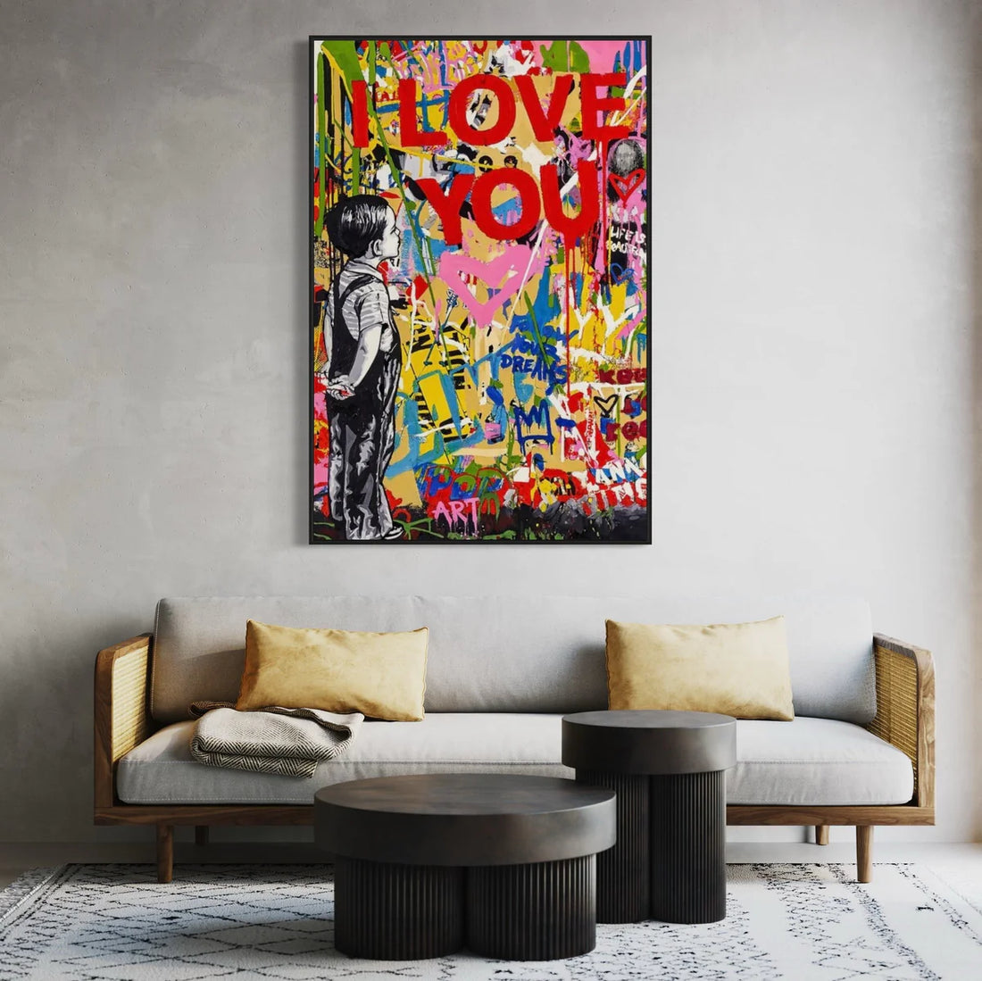 I Love You Graffiti Oil Painting