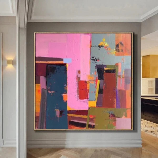 Pink Mosaic Oil Painting