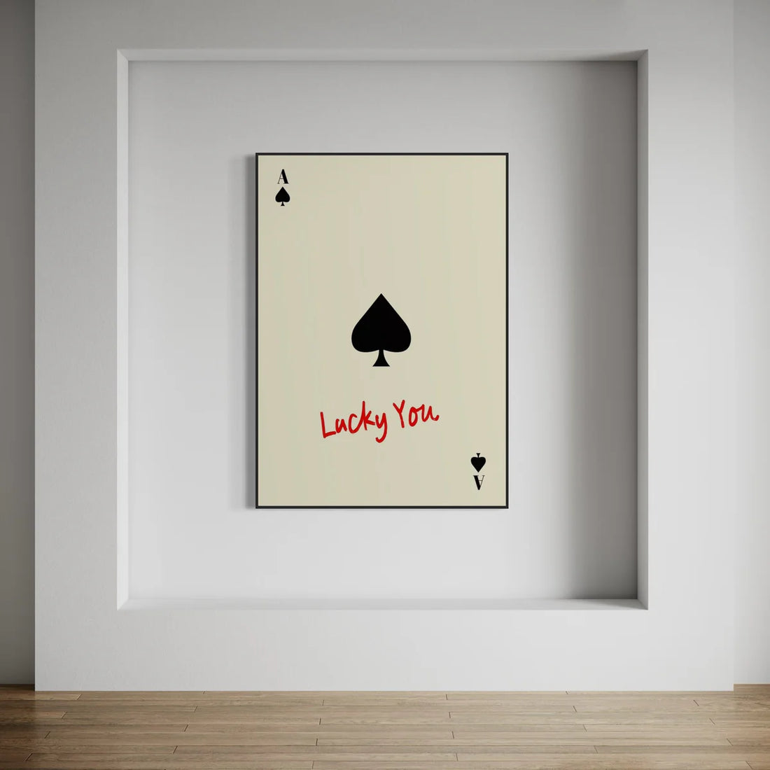 Lucky You Spade Card Oil Painting
