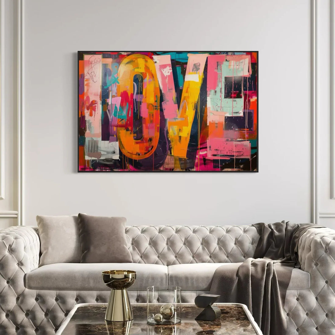 Love Typography Oil Painting