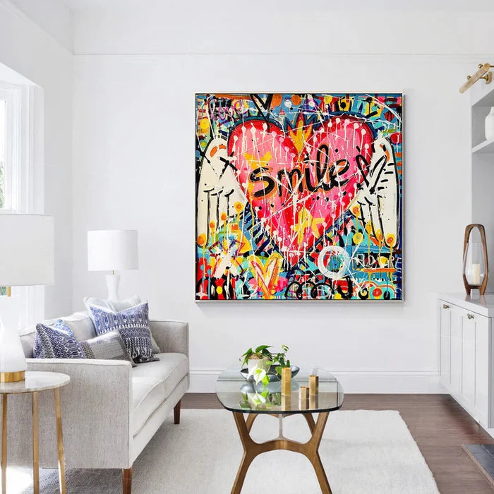 Smile Heart Graffiti Oil Painting