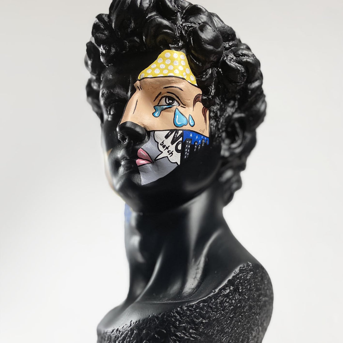 David "Comic Face" Black Sculpture