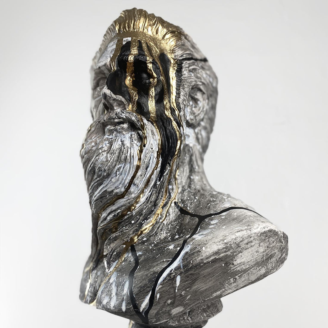 Poseidon "Gold In Stone" Sculpture