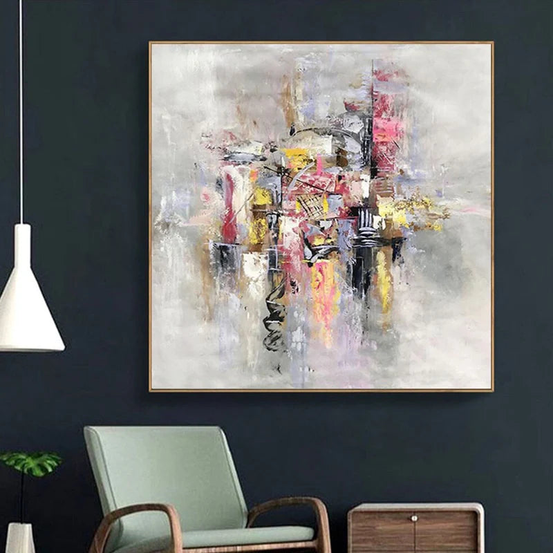 Abstract City Lights Oil Painting
