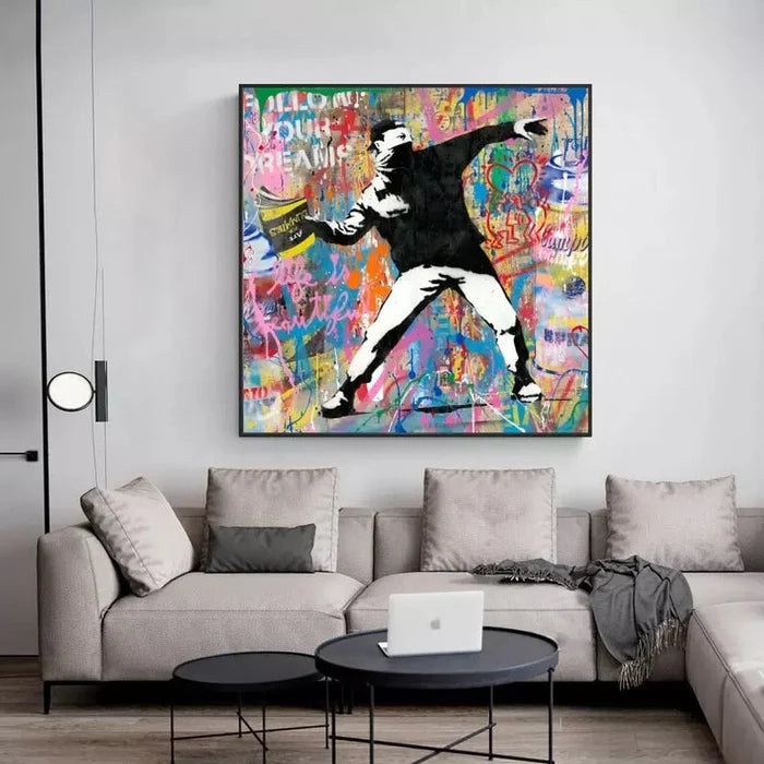 Flower Thrower Oil Painting