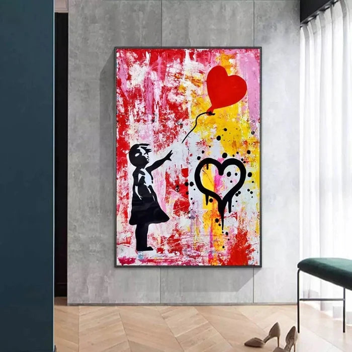 Balloon Girl Graffiti Oil Painting