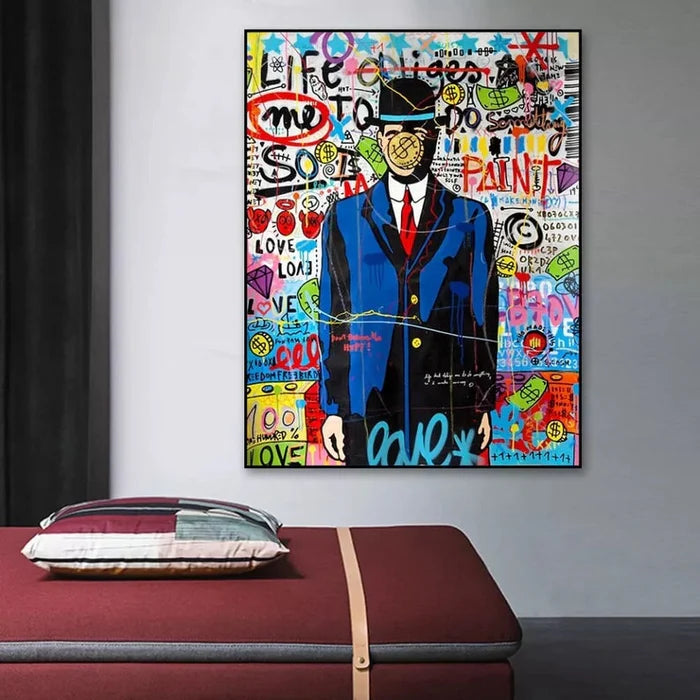 Money Head Son of Man Oil Painting