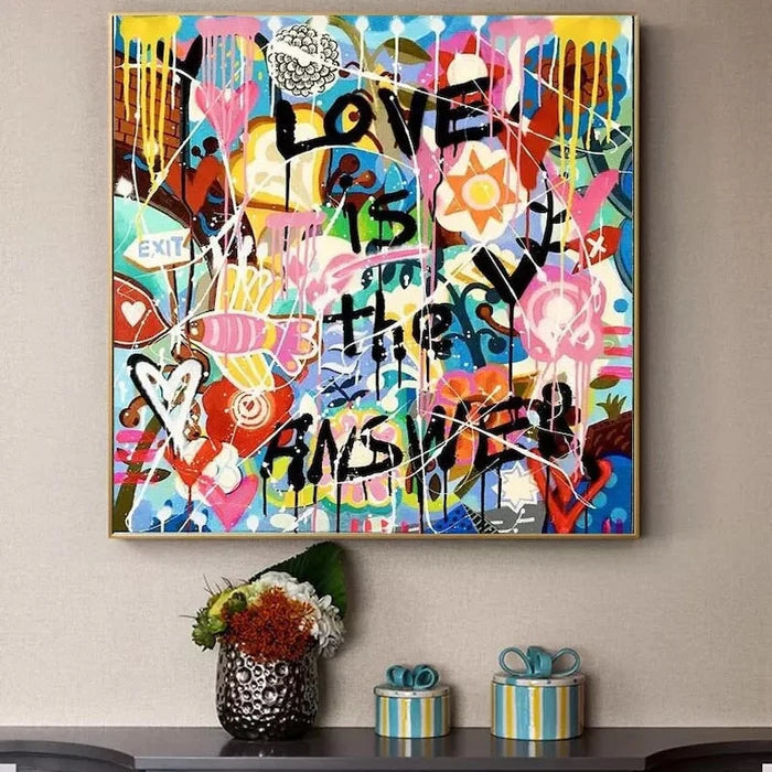 Love Is The Answer Graffiti Oil Painting