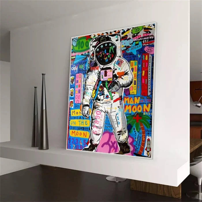 Graffiti Astronaut Oil Painting