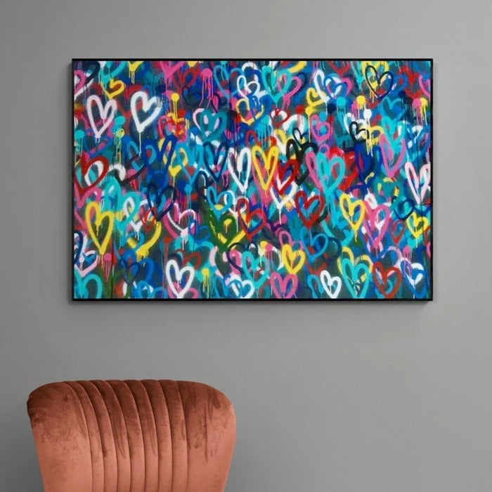 Heart Graffiti Oil Painting