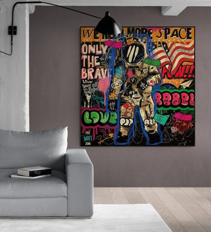 Space Explorer Graffiti Oil Painting