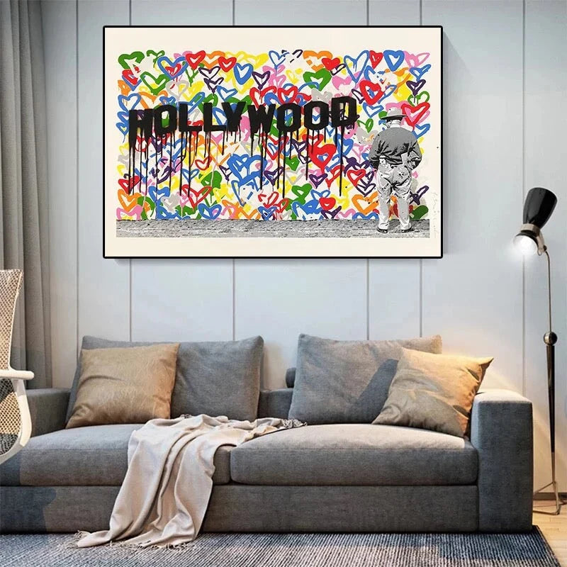 Hollywood Hearts Oil Painting